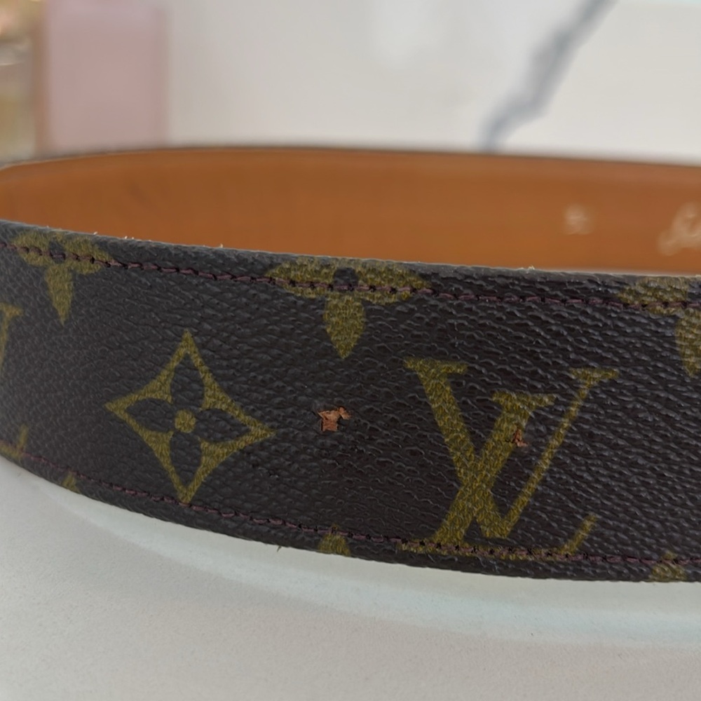 Louis Vuitton Vintage Brown and Gold Monogram Belt - Picture 9 of 11